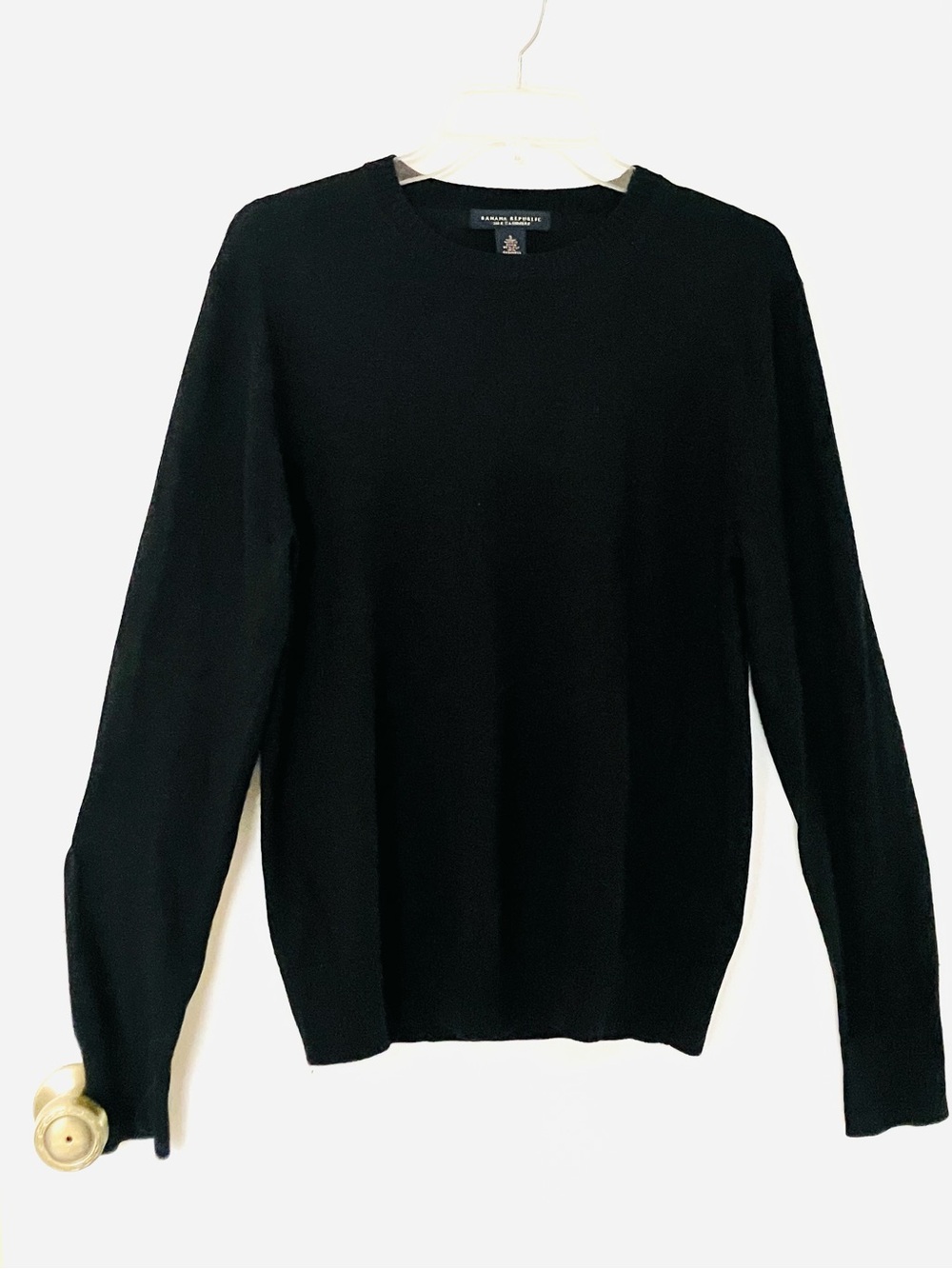 Banana Republic Luxury Blend Black Sweater Cotton Silk Cashmere Mens Size Small